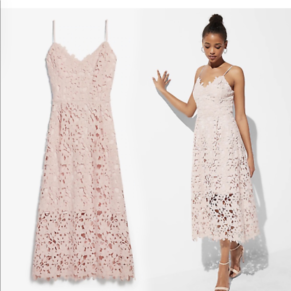 HP🎉Express Floral Crochet Midi Dress